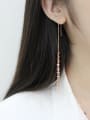 Fashion Tiny Hearts Tassels Silver Line Earrings