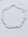 S925 silver Openwork flowers   Lace bracelet