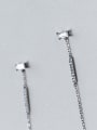 Fresh Geometric Shaped Shining Rhinestone Silver Drop Earrings