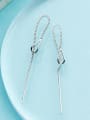 Elegant Hollow Water Drop Shaped S925 Silver Line Earrings