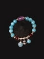 Ccreative Fortune Cat  Aquamarine Bracelet