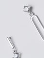 Personality Geometric Shaped S925 Silver Asymmetric Drop Earrings
