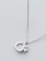 S925 Silver Necklace female fashion fashion Diamond Heart Necklace sweet temperament short chain D4317 female clavicle