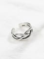 Retro style Hollow Woven Silver Opening Ring