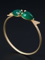 Ethnic style Double Fish Green Jades 925 Silver Bangle