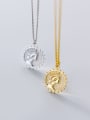 925 Sterling Silver With 18k Gold Plated Fashion Sun Goddess Necklaces