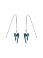 Simple Triangle Swarovski Crystal Women Line Earrings