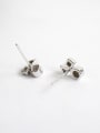 Simple Tiny Geometric Shapes Stack Silver Stud Earrings