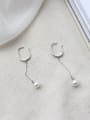 Sterling silver imitation pearl without ear pierced ear clip