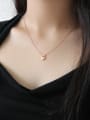 Sterling silver simple micro-inlaid zircon crown love necklace