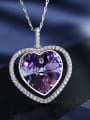 Purple Heart-shaped Necklace