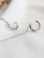 Fashion Cubic Tiny Zircon Silver Line Earrings