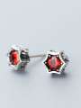 Retro style flashing special shaped zircons exquisite small ear studs