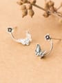 Vintage Butterfly Shaped Thai Silver Stud Earrings