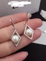 Fashion Freshwater Pearl Rhombus hook earring