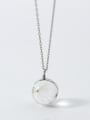 S925 Silver Necklace Pendant female fashion circular dandelion Necklace sweet temperament clavicle chain female D4309