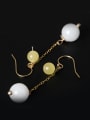 Fashion Natural Stone Beads 925 Silver Earings