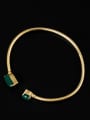 Retro style Green Jade 925 Silver Opening Bangle