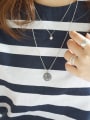 925 Sterling Silver With  Coin Pendant double-sided pattern Necklaces