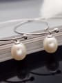 Oval Freshwater Pearl Hoop hoop earring