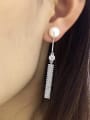 2018 Fashion Freshwater Pearl Zircon drop earring