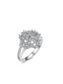 Exaggerated Zircon Platinum Plated Women Ring