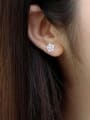 Fashion Little Snowflake Silver Stud Earrings