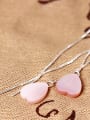 S925 Silver Pink Heart Shell Line threader earring