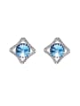 Blue Swarovski Crystal stud Earring