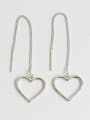 Simple Hollow Heart Silver Line Earrings