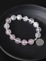 Fashion Natural Crystal Beads 925 Silver Charm Bracelet