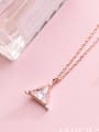 S925 Silver Necklace Pendant wind fashion Diamond Diamond Pendant temperament geometric collar chain D4323