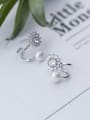 All-match Flower Shaped Artificial Pearl Clip Earrings