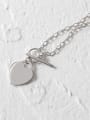 Pure silver Simple Love Pendant Necklace