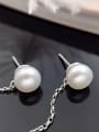 Freshwater Pearl Asymmetric Star threader earring