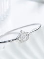 Fashion Shiny Rotational Zircon-studded Crown 925 Silver Bangle