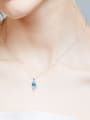 Simple Lollipop Blue Swarovski Crystal Necklace