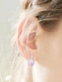 Tiny Opal stone Cubic Zircon 925 Silver Stud Earrings