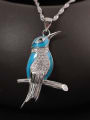 Lovely Kingfisher Enamel Necklace