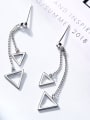 Simple Hollow Triangles 925 Silver Stud Earrings