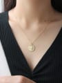 Sterling Silver Elizabeth coin gilded Pendant Necklace