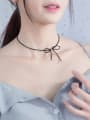 Exquisite Bowknot Shaped Stones S925 Silver Necklace