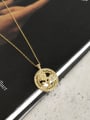 Sterling silver 18k-gold plated rose round necklace