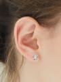 Fashion Tiny Cubic Zircon 925 Silver Stud Earrings