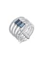 Fashion Multi-band Swarovski Crystals 925 Silver Ring