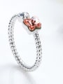 Fashion Butterfly Swarovski Crystal 925 Silver Opening Ring