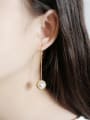 Fashion White Artificial Pearl Gold Plated Silver Drop Earring