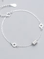 S925 silver bracelet female wind fashion personality elliptical Bracelet temperament pierced circle hand S2449