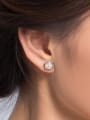 2018 2018 Fashion Freshwater Pearl Flower stud Earring