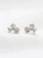 Simple Tiny Geometric Shapes Stack Silver Stud Earrings